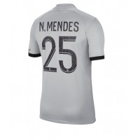 Paris Saint-Germain Nuno Mendes #25 Fotballklær Bortedrakt 2022-23 Kortermet